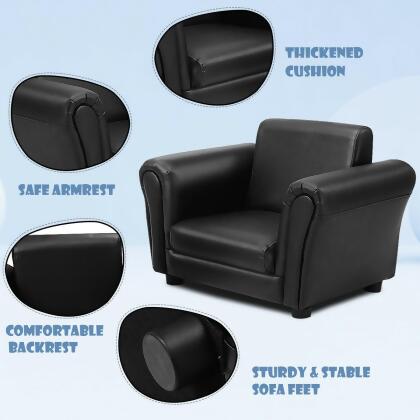 Costway Kids Sofa Armrest Chair Couch Children Toddler Birthday Gift w/ Ottoman Black alternate image