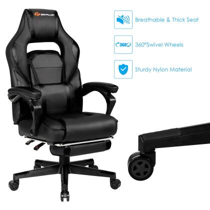 Goplus Massage Gaming Chair Reclining Racing Computer Office Chair with Footrest White\ Black\Blue\Red alternate image