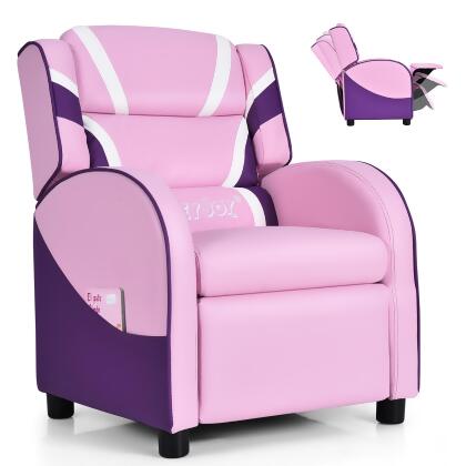 Kids Recliner Chair Gaming Sofa PU Leather Armchair w/Side Pockets Pink\Blue alternate image