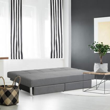 Costway Convertible Futon Sofa Bed Adjustable Couch Sleeper w/ Two Drawers Grey alternate image