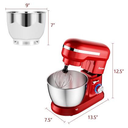 7.5 Qt Tilt-Head Stand Mixer with Dough Hook - Costway