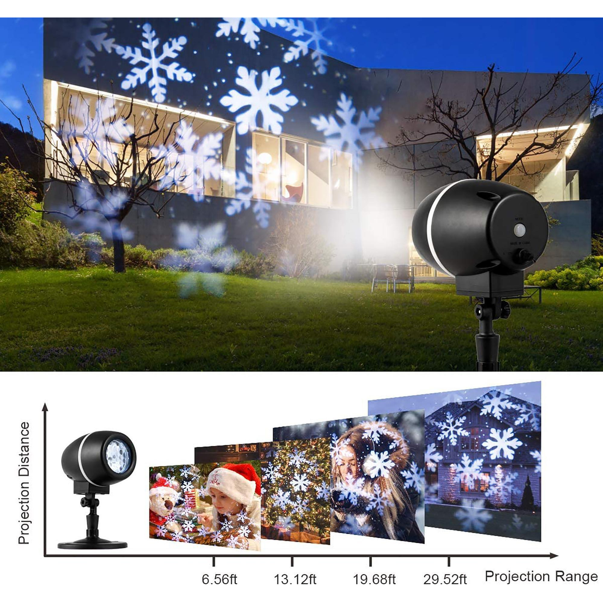 Costway Christmas Rotating Snowfall Projection Lights with Remote Control for Party alternate image