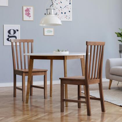 Costway Set of 2 Dining Chair Brown Kitchen Spindle Back Side Chair with Solid Wooden Legs alternate image
