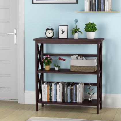 Costway 3-Tier Bookshelf Wooden Open Storage Bookcase for Home Office White\Black\Coffee\Natural alternate image