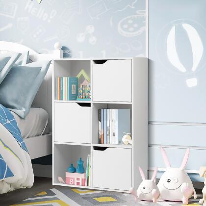 Costway 6 Cube Bookcase Cabinet Wood Bookcase Storage Shelves Room Divider Organization alternate image