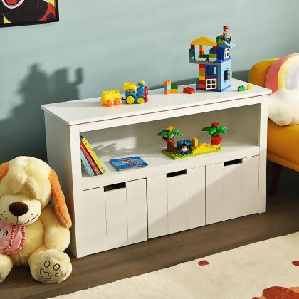 Costway Kid Toy Storage Cabinet 3 Drawer Chest w/Wheels Large Storage Cube Shelf alternate image