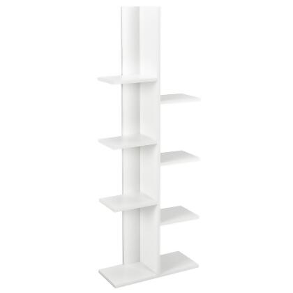Costway 8-shelf Bookcase Freestanding Tree shelf Display Storage Stand Black\White alternate image