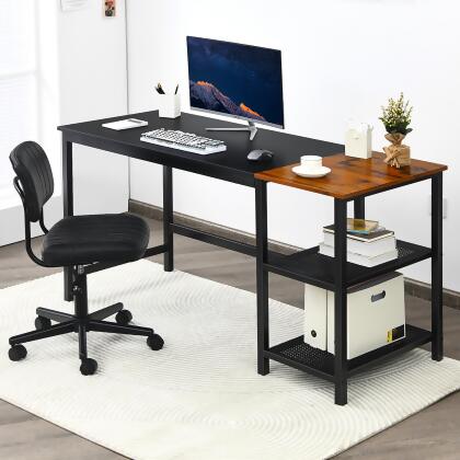 Costway 59'' Home Office Computer Desk Study Laptop Table Detachable Shelf Rustic alternate image