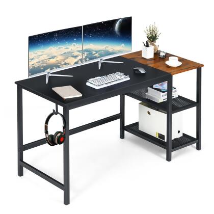 Costway 59'' Home Office Computer Desk Study Laptop Table Detachable Shelf Rustic alternate image