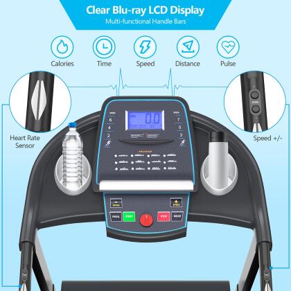 Goplus 2.25HP Folding Treadmill Electric Motorized Power Running Fitness Machine alternate image