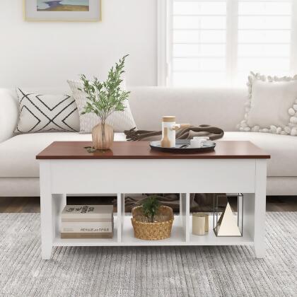 Costway Lift Top Coffee Table w/ Hidden Compartment and Storage Shelves Modern Furniture alternate image