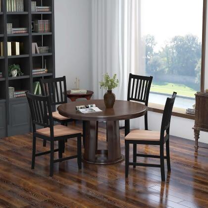 Set of 4 Dining Chair Kitchen Black Spindle Back Side Chair with Solid Wooden Legs alternate image