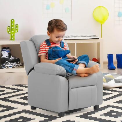Costway Kids Sofa Deluxe Padded Armchair Recliner Headrest w/ Storage Arms alternate image