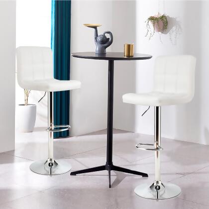 Costway Set of 2 Adjustable Bar Stools PU Leather Swivel Kitchen Counter Pub Chair White alternate image