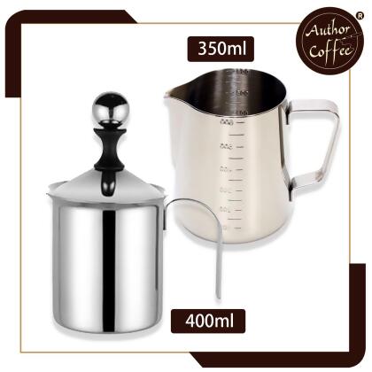 奶泡器（304不銹鋼400ML）& 手泵起泡壺（304不銹鋼300ML） 