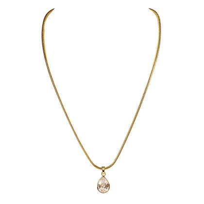 GEORGINA – Bezel Set Pear Necklace 