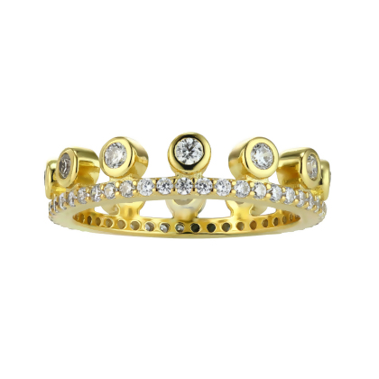 Closeup of Layered PRIYA Crown Ring in gold