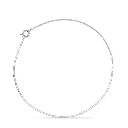 Layered ARIA - Multi Use Link and Stone Choker shown in silver