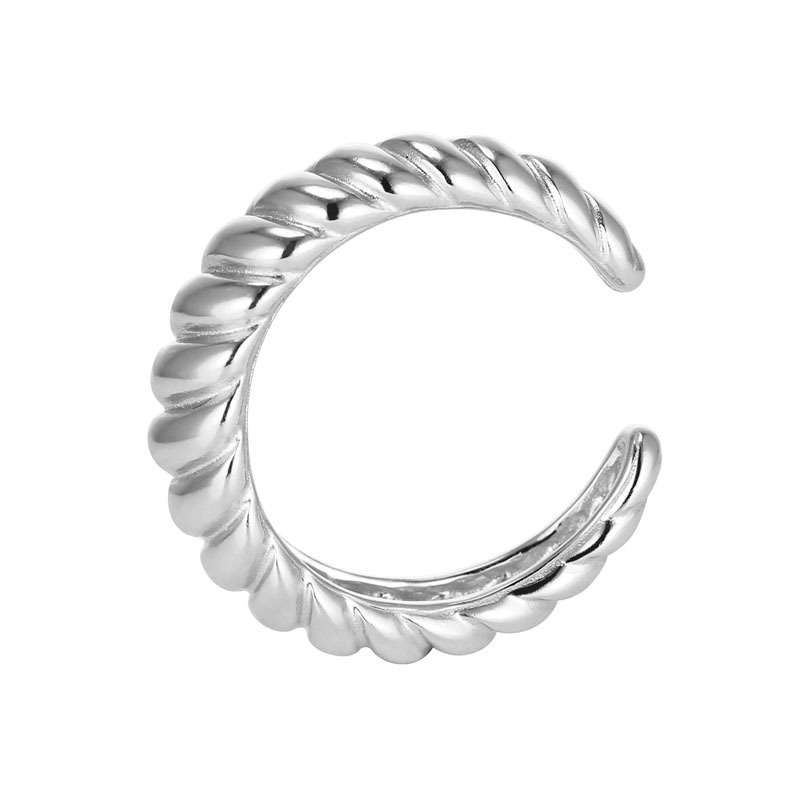 Layered MIA - Twisted Dome Ring, in silver, side view