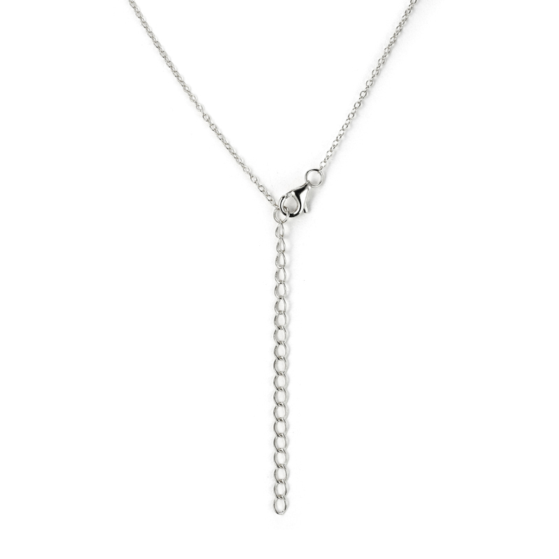 Closeup of extender in silver for Layered Heidi - Pave Stick Necklace