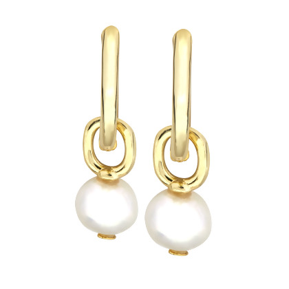 DAPHNE – Freshwater Pearl Drop Huggie Earrings alternate image