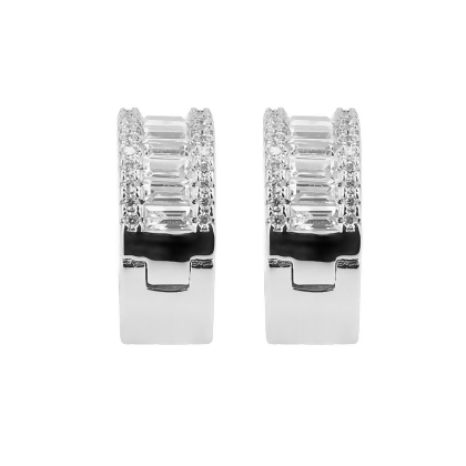 OPHELIA – Baguette Channel Set Huggie Earrings alternate image
