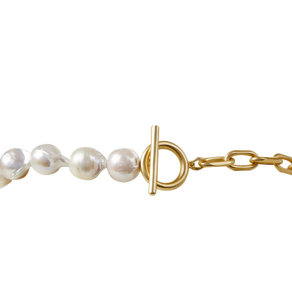 JANE – Freshwater Pearl and Paperclip Necklace alternate image