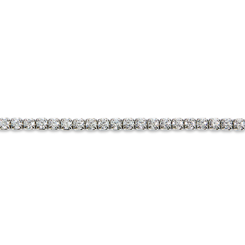 Closeup of Layered BRIA Round Cut Tennis Bracelet in silver