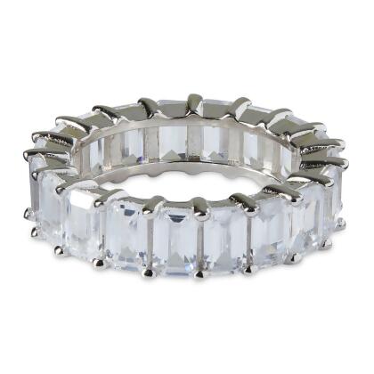 AMBER - Emerald Cut Eternity Band 
