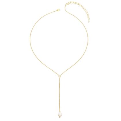 AVA – Dainty Freshwater Pearl Drop Lariat Necklace 