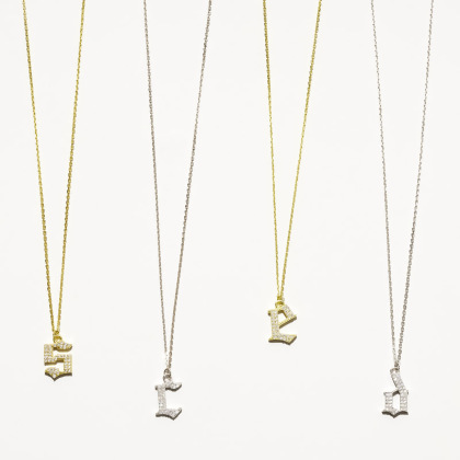 INITIAL &ndash; Gothic Letter Necklace alternate image