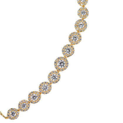 Closup of Layered Kelly - Bezel Bracelet in gold