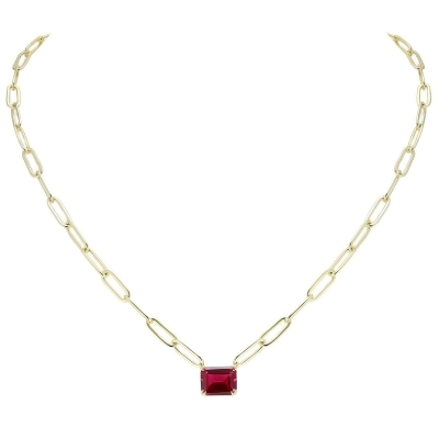 SCARLETT - Petite Solitaire Paperclip Necklace 