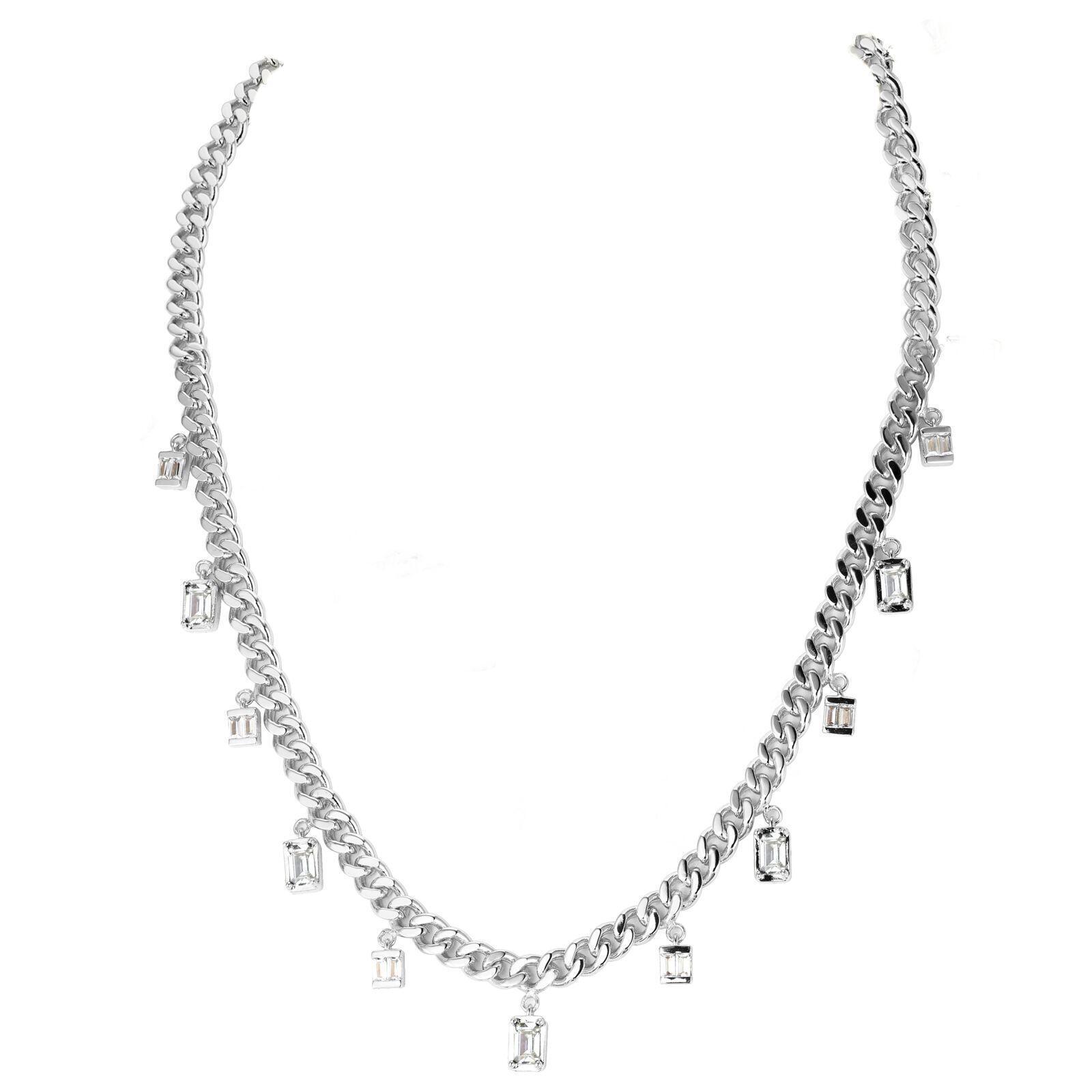 SERENA - Baguette Drop Link Necklace