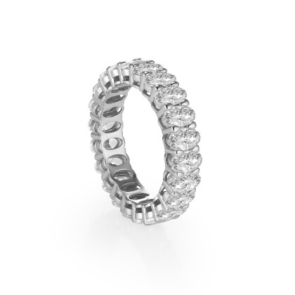 Layered KIMBERLY - Oval Cut Eternity band, angled view