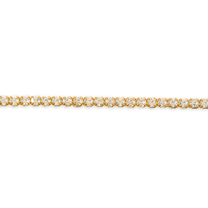 Closeup of Layered BRIA Round Cut Tennis Bracelet in gold