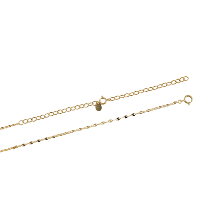 Closeup of separate 2" Layered Extender in gold, used with a necklace