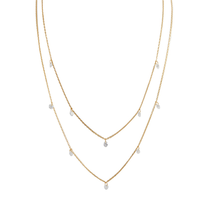 Example of using the separate 2" Layered Extender with DESI - Pierced Round Cut Necklace