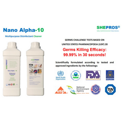 SHEPROS Nano Alpha-10 Multipurpose Disinfectant Cleaner 纳米Alpha-10 多用途消毒清洁剂(1L) 