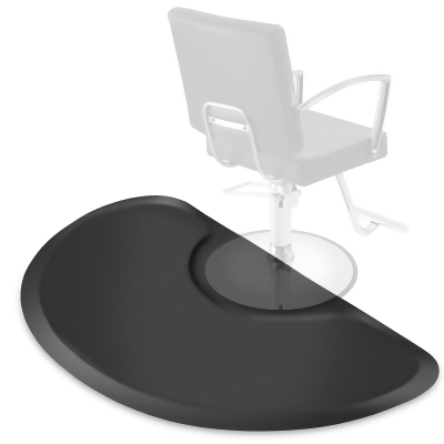 Saloniture Salon & Barber Shop Chair Anti-Fatigue Floor Mat - Black Semi Circle 