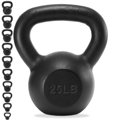 Philosophy Gym Cast Iron Kettlebell Weights - Cast iron construction: These Philosophy Gym cast iron kettlebells are made from premium quality solid cast iron and coated with a black industrial finish for corrosion protection. This coating also provides strength and durability to withstand indoor...