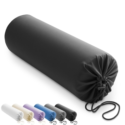Saloniture Microfiber Cylinder Pillow Case Cover for Massage Table Bolsters - 30 x 9 Inch with Drawstring Closure 
