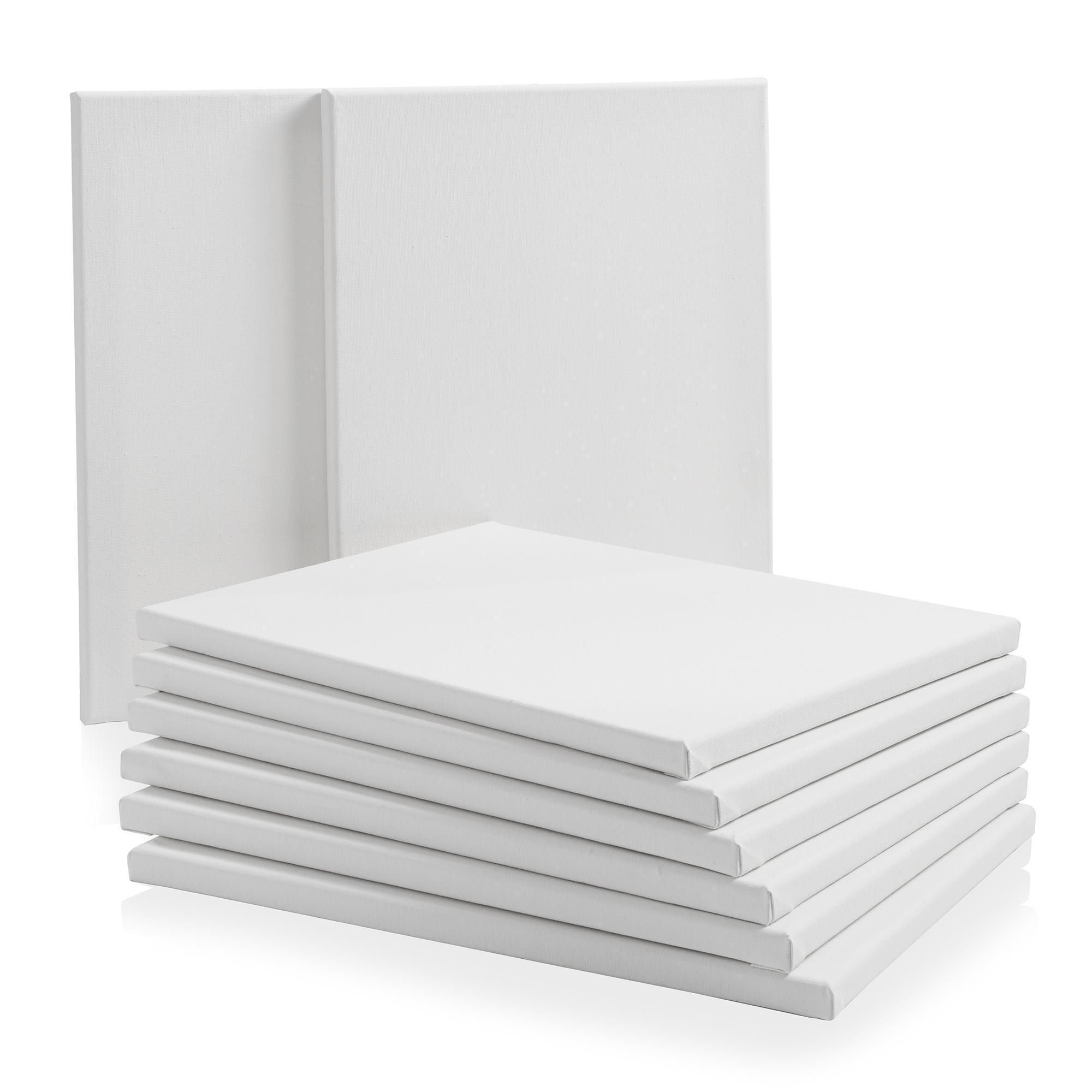 7 Elements 8 x 10 Pre-Stretched White Painting Canvas, Primed, 100% Cotton - 12Pk