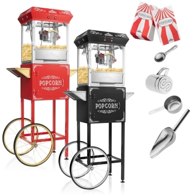 Commercial Popcorn Machine with 12 oz. Kettle, Red - Olde Midway