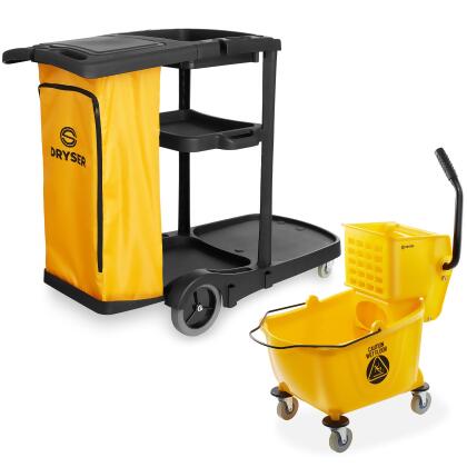 Janitor Cart with Yellow Bag