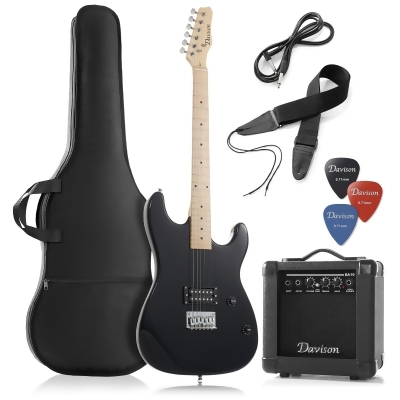 Davison Guitars Full Size Electric Guitar with 10-Watt Amp - Right Handed Beginner Kit with Gig Bag and Accessories 
