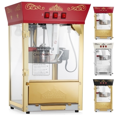 Olde Midway Movie Theater-Style Popcorn Machine Maker with 10-Ounce Kettle, Vintage-Style Countertop Popper 