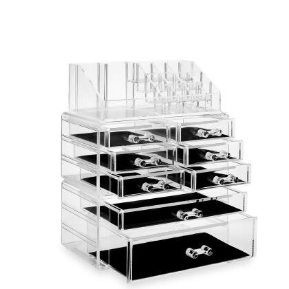 Casafield Acrylic Cosmetic Makeup Organizer & Jewelry Storage Display Case - 3 Piece Drawer Set - Clear alternate image