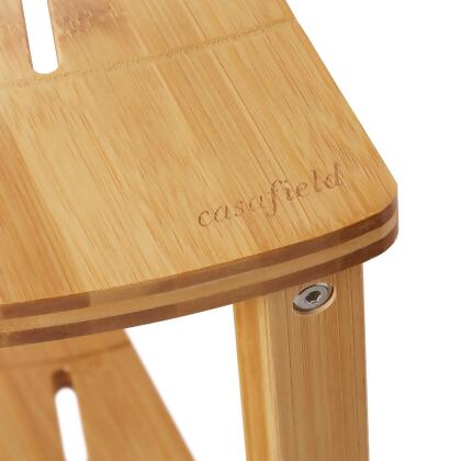 Casafield Bamboo Corner Bench with Storage Shelf, 2-Tier Wooden Bathroom Shower Stool for Indoor or Outdoor Use alternate image