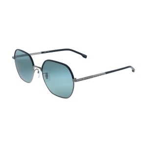 UPC 716736193427 product image for Hugo Boss Boss 1107/F/s Kj1 Dark Ruthenium Metal Rectangle Sunglasses Green Lens | upcitemdb.com